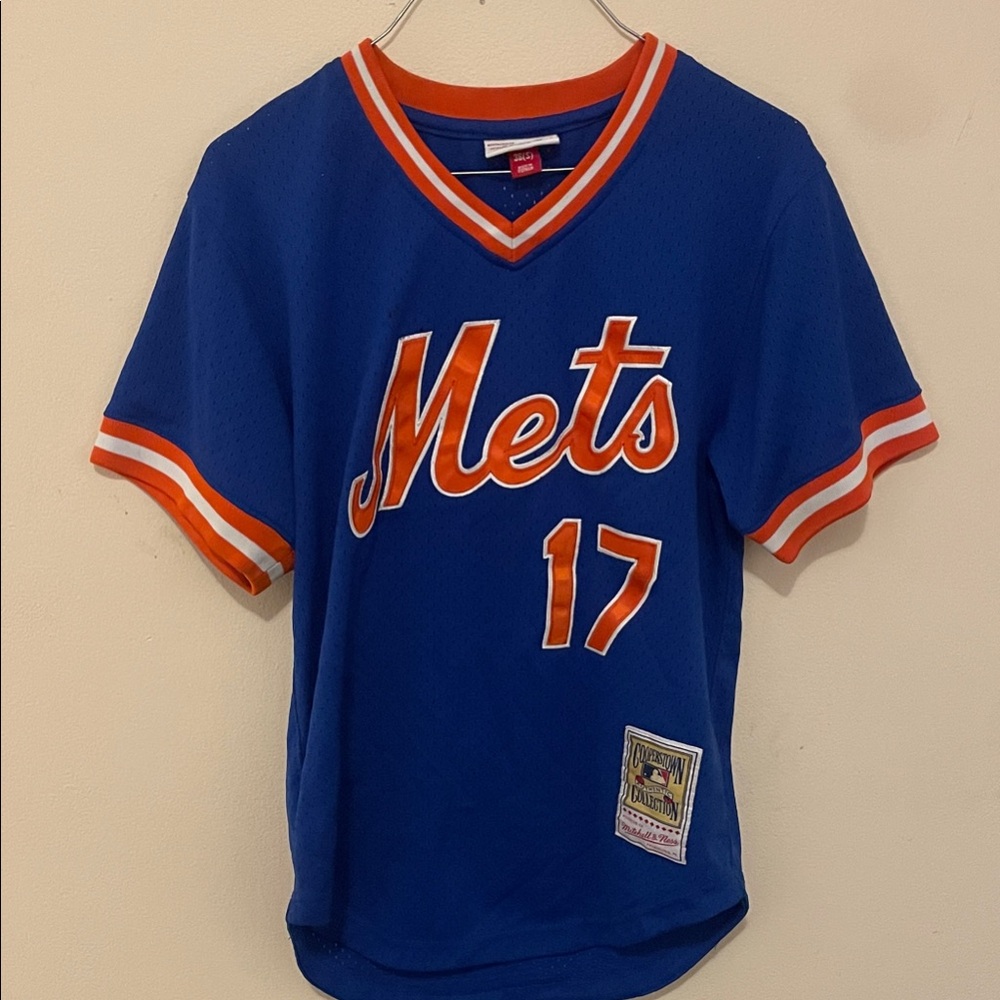 (S) Mitchell & Ness #17 Hernandez Mets Jersey